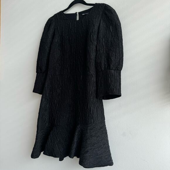Zara Bloggers Fave Black Textured Weave Dress - Small - Picture 4 of 7
